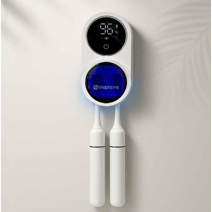 원프라임 2인용 커플 칫솔 살균기 OP-702 UV-C 자외선살균 소독기 팬드라이 건조기 벽걸이용