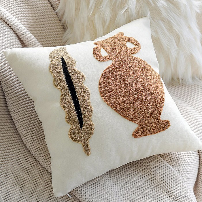 리빙플래너 드로잉 쿠션 북유럽 거실 쇼파 침대 쿠션 디자인 쿠션커버 쿠션솜포함