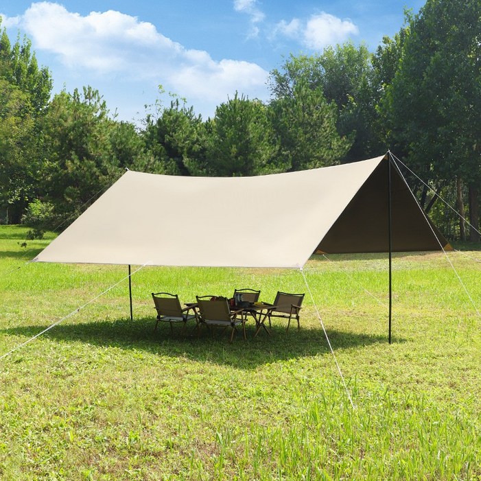 크크라이프 실버 블랙 코팅 210D 렉타 타프