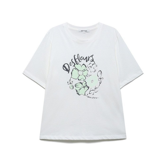 나이스클랍 플라워 그래픽 반팔 티셔츠 A252PWT512 938564