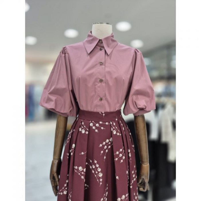 모조에스핀 카라넥 볼륨소매 블라우스 S253MSC001