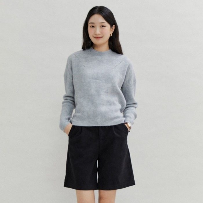 더틸버리 백 스트링 모크넥 풀오버 니트 TPBN1PO13W 1017038