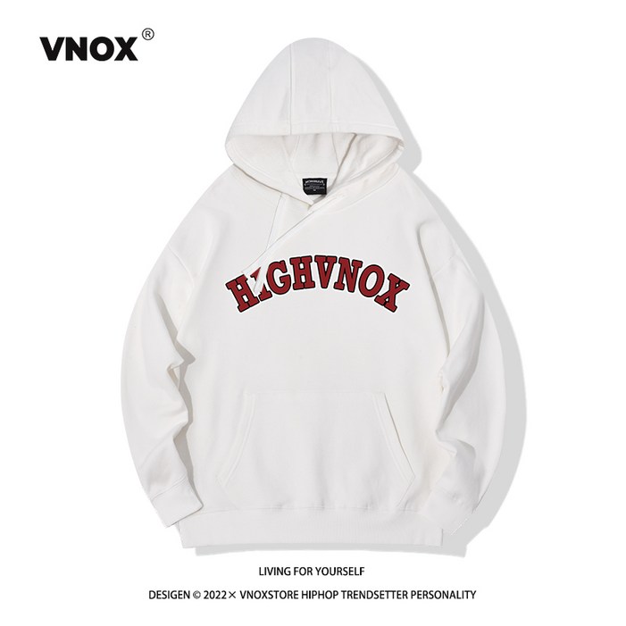 VNOX 오버핏 기모 후드티 커플 빅사이즈