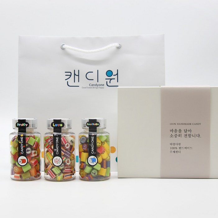 캔디원 수제캔디 수제간식세트 3종선물 가정의달 프리미엄선물, 100g, 3개