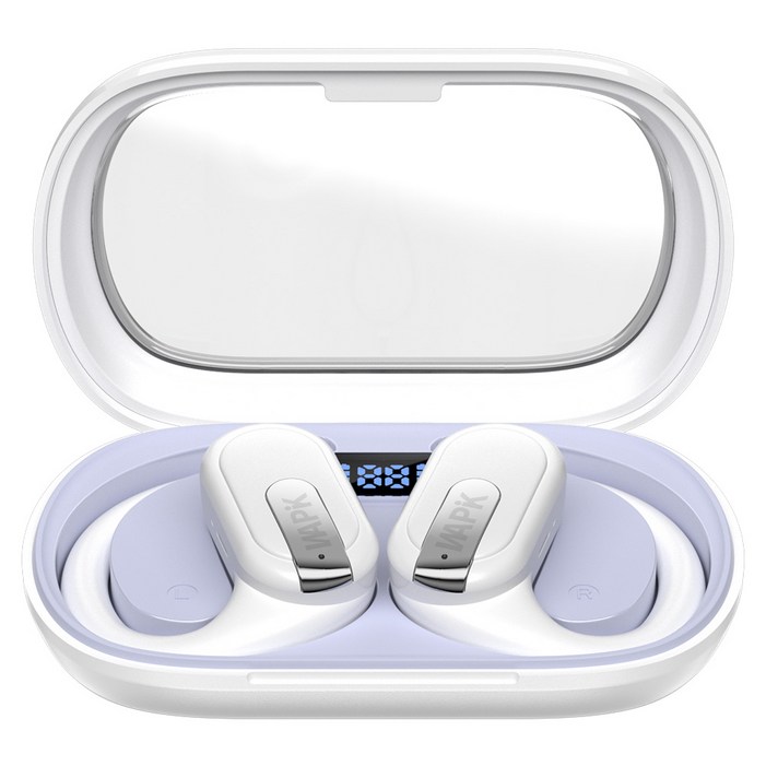 와피크 디스플레이 OWS 5.4 오픈형 귀걸이 고음질 무선 블루투스 이어폰 RS5, 화이트