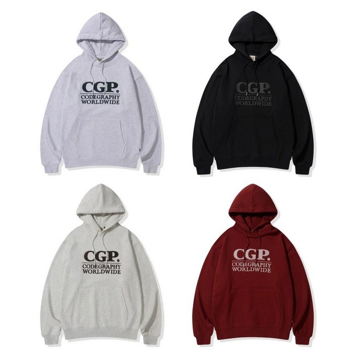 국내유통판 코드그라피 티셔츠 남녀공용 스퀘어 로고 후디 색상4종 택1