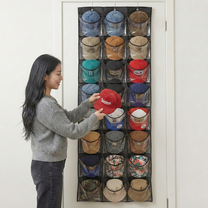 아르벤 공간 활용 다용도 수납 대용량 모자 정리함