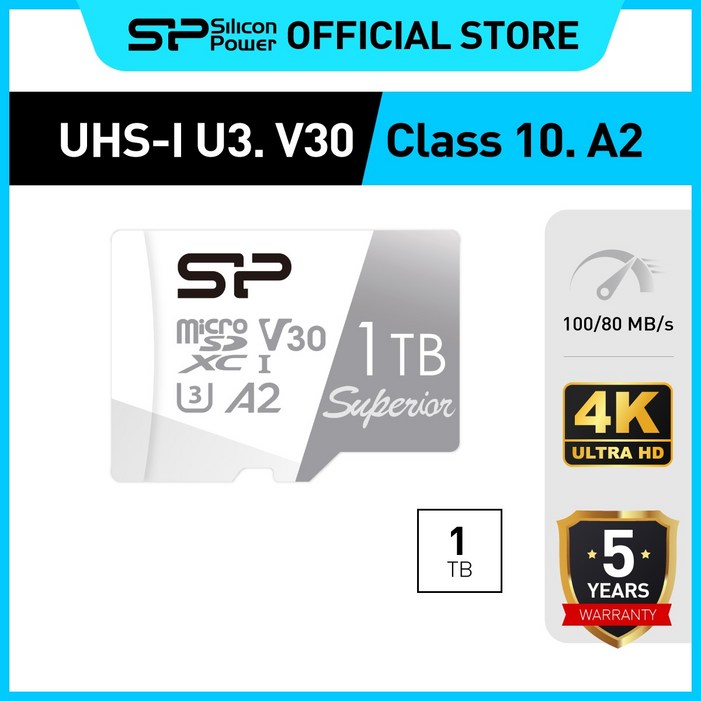 실리콘파워 Silicon Power 마이크로 SD Superior MicroSDXC UHSI V30 4K Pro Res 고프로 블랙박스