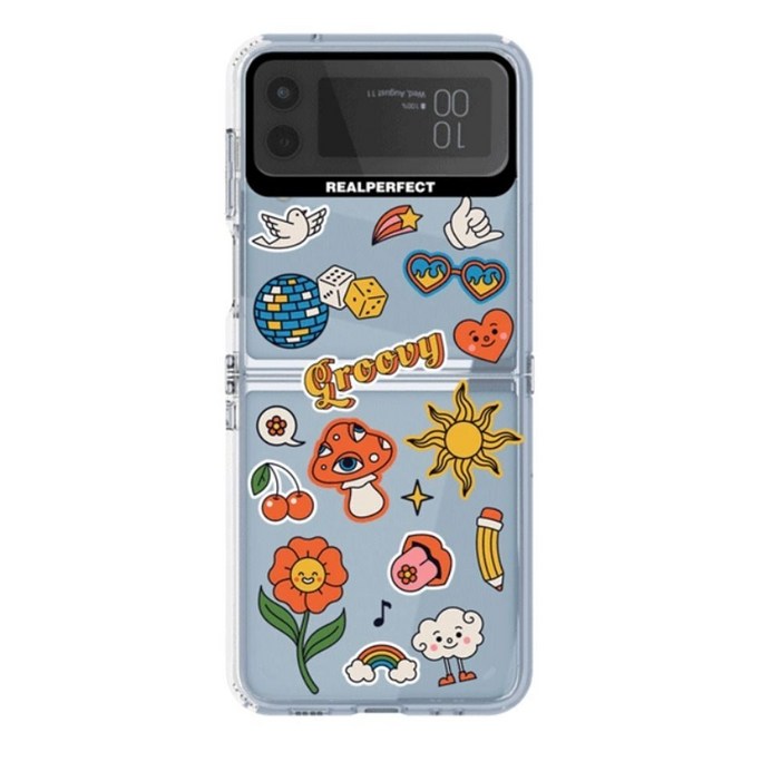 갤럭시 z플립4 핸드폰 케이스 투명퍼펙 스티커 유 완벽한 핏감 pod2+6WWZ