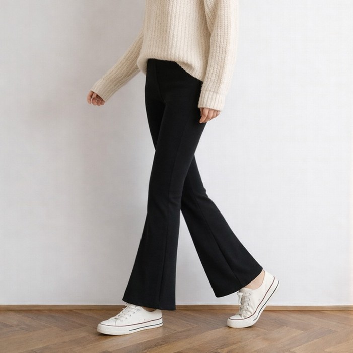 퍼스트클로 여성용 가볍고 따뜻한 융털 부츠컷 기모바지 스판 하체커버 레깅스 밴딩팬츠