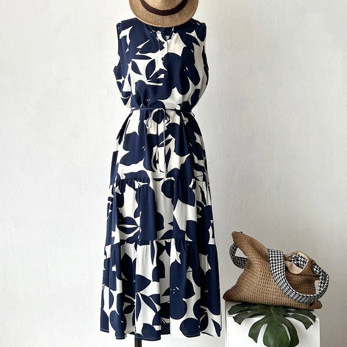 네모엔룩 나염롱 원피스