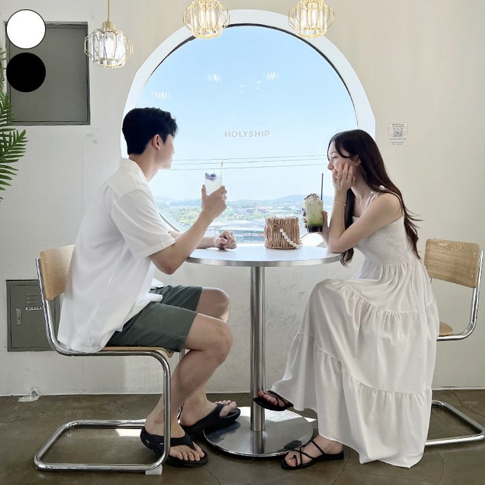 가비진 여성용 스모크 끈 롱 원피스 무지 카라 반팔셔츠 남녀 커플룩 시밀러룩 휴가룩 바캉스룩 세트 남여개별구매