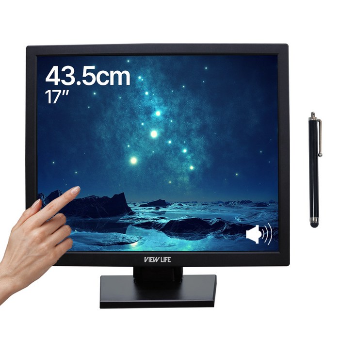 터치모니터 17형 터치스크린 보조모니터 윈도우호환 HDMI 케이블 포함 터치펜 증정 세재품