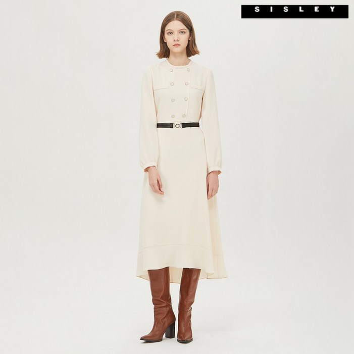 시슬리  더블 버튼 벨티드 원피스 SAOP36161 CR
