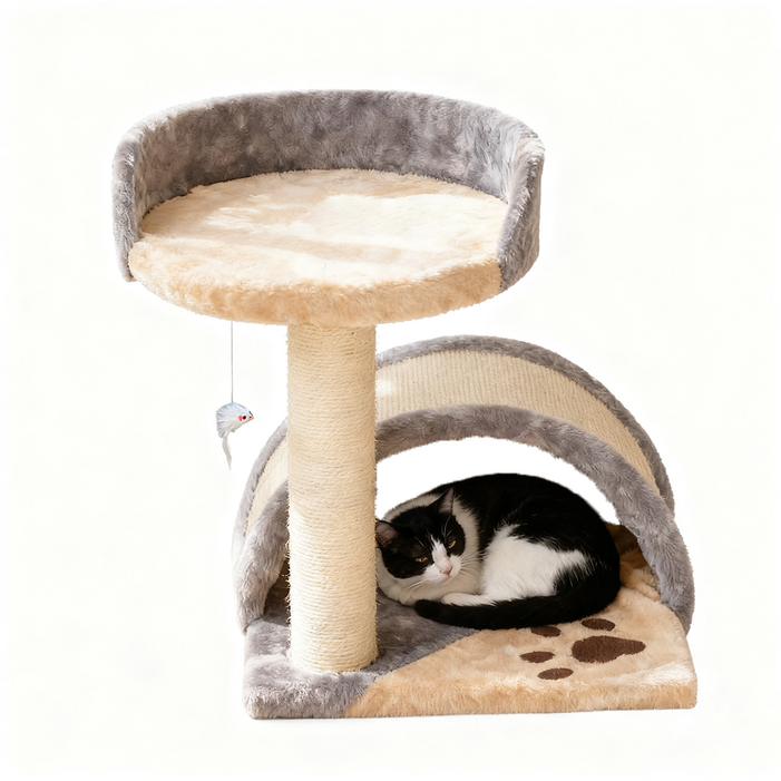 슈퍼인 고양이 집 일체형 스크래처 사이잘 내구성 좋은 미니캣타워