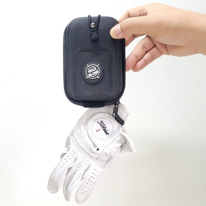 골프 거리측정기케이스 거리측정기 파우치 하드케이스 벨트형골프장갑 부착형 2가지색상블랙,실버레드, 블랙