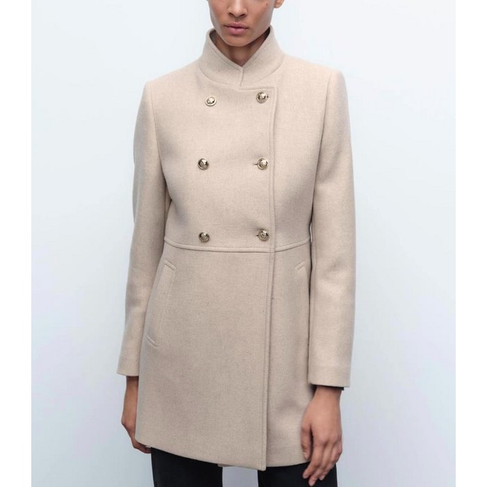 7Y11054 ZARA 여자신상 더블 모직코트 슬림핏 코트 9037141
