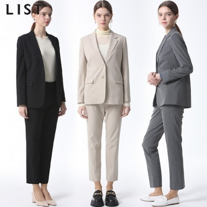 리스트 2SET 리스트LIST 싱글 투 버튼 재킷슬림 팬츠 2종세트