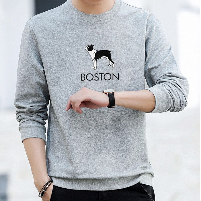 엠제이스타 특양면 스텐다드핏 스웨트셔츠 맨투맨 보스톤DOG