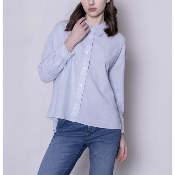 에드윈 베이직 여성 린넨 블렌디드 봄 여름 기본 셔츠