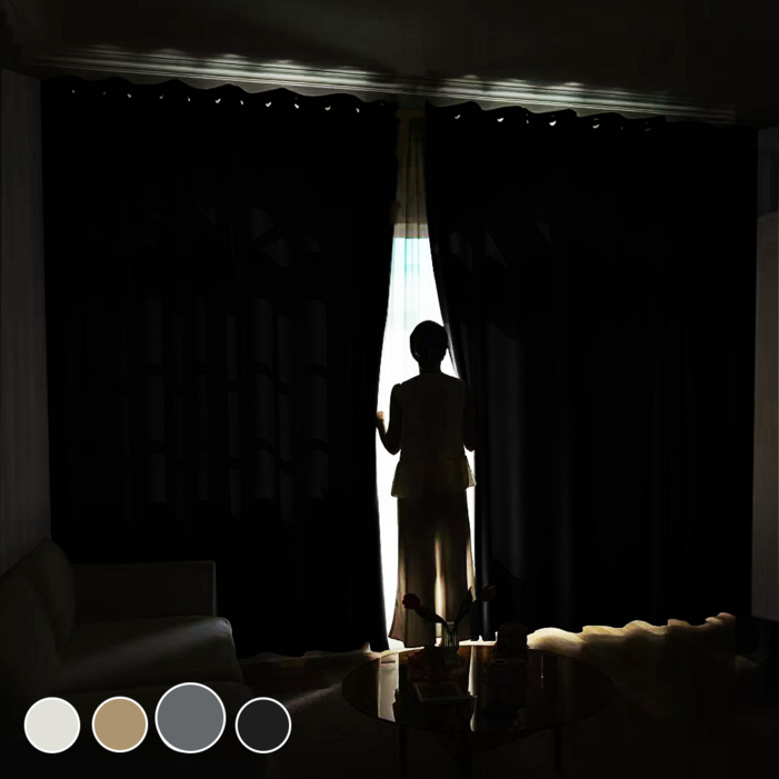 11 HOMEY NEST 완벽 빛차단 3중직 단열 방풍 암막커튼 거실 커텐 아일렛형