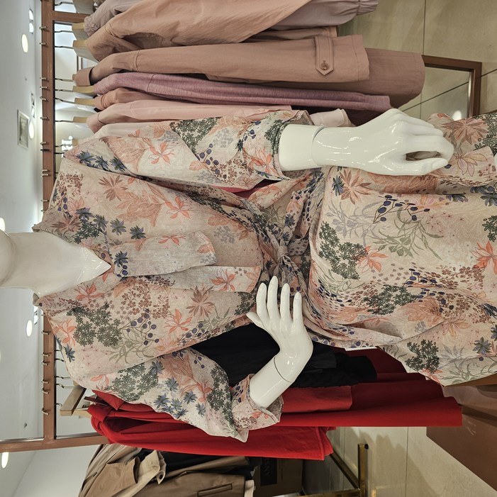 [안지크] 인기짱 쉬폰 나염  칠부소매 원피스 AI2-OP5180