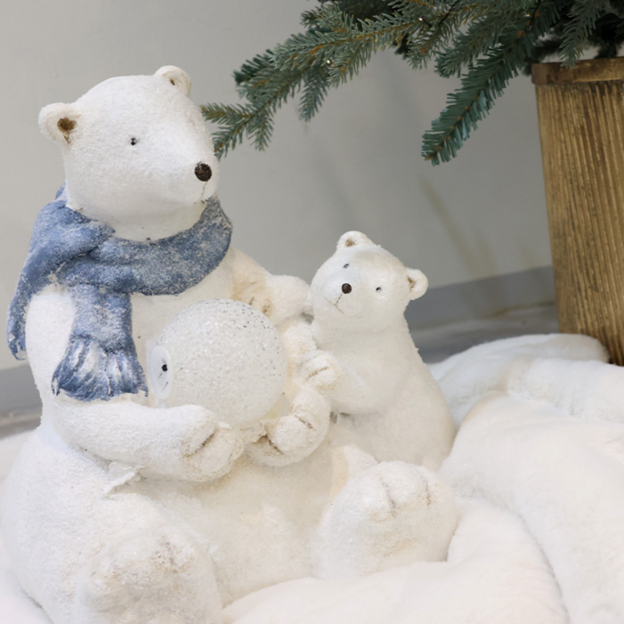 크리스마스 소품 북극곰 인형 트리 장식 인테리어 꾸미기 성탄절, 아기곰엄마곰