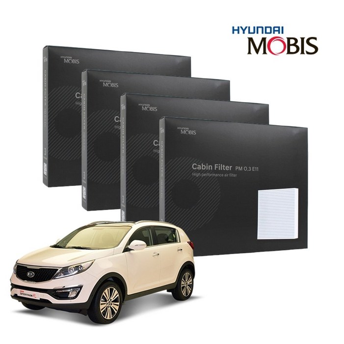 현대모비스 정품 프리미엄 에어컨필터 2년분 4개입 2012년2018년식 적용 K3 전용