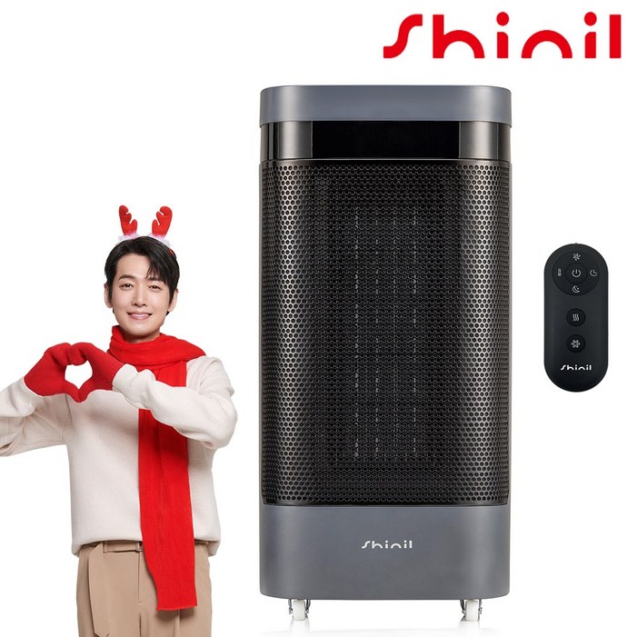 BEST신일 정품 당일출고 이동식 초강력 3000W PTC 전기 온풍기 전용 리모컨 3초 즉각발열 그레이