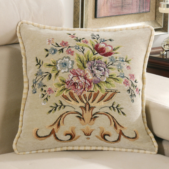 서플라이랩 앤틱 인테리어 클래식 자카드 쇼파쿠션 국산솜 포함, 옵션4. 럭셔리베이지