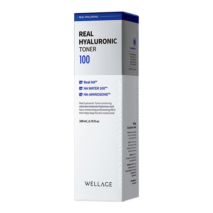 웰라쥬 리얼 히알루로닉 100 토너, 200ml, 1개 웰라쥬 리얼 히알루로닉 100 토너, 200ml, 1개