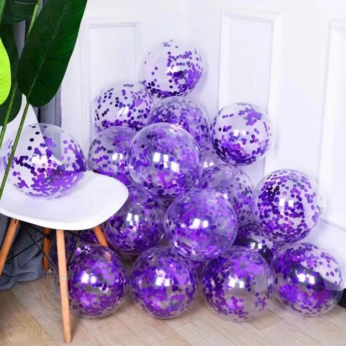 팡파티 파티풍선, 퍼플스팽글, 50개