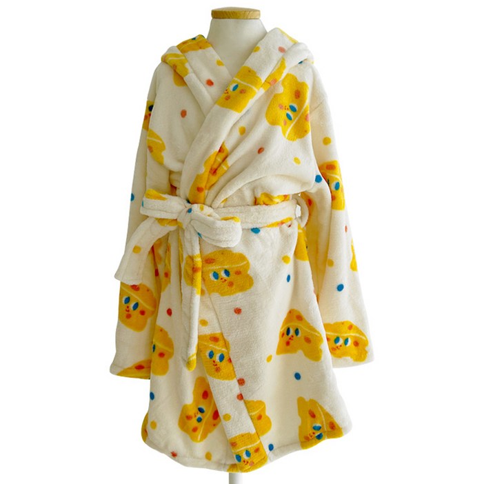 엔비키즈 아동용 치즈 극세사 샤워가운 L