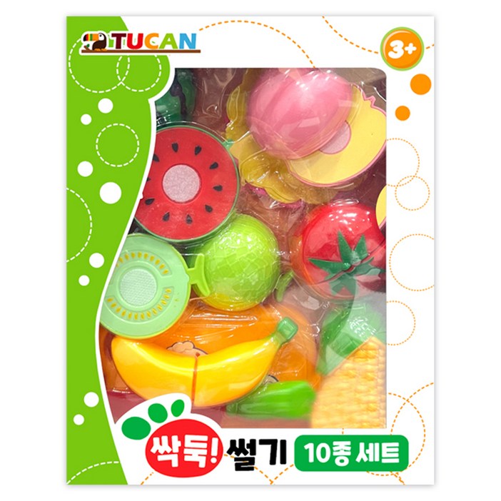 투칸 싹둑썰기 소꿉놀이 10종 세트, 혼합색상, 1세트