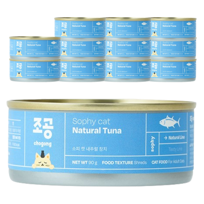 조공 어덜트 소피 캣 내추럴 참치 습식사료, 참치, 90g, 12개
