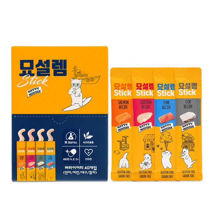 페슬러 고양이 묘설렘 스틱 버라이어티 40p, 1개, 400g, 혼합맛