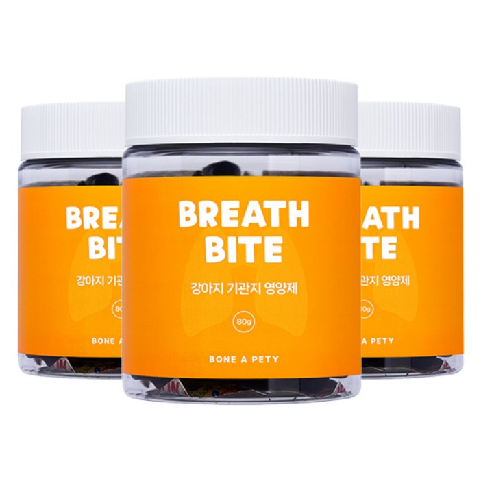 본아페티 강아지 바이트 영양제, 80g, 호흡기/기관지, 3개