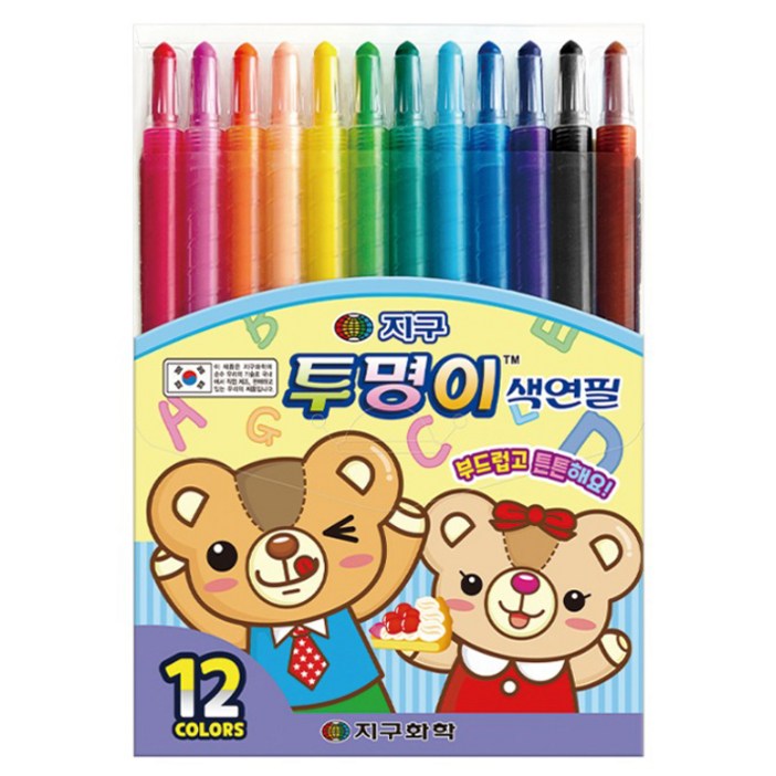 지구화학 투명이 색연필 12종 세트, 12색, 1개 지구화학 투명이 색연필 12종 세트, 12색, 1개