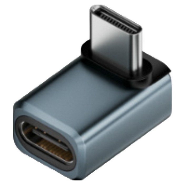 베이직기어 썬더볼트 호환 USB4 240W 80G Gen3 C타입 90도 꺾임 연장 젠더