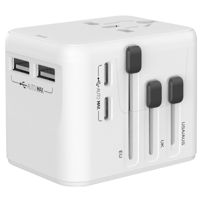 굿밸류 올인원 초고속 충전 해외 여행용 플러그 멀티어댑터 GaN PD45W HHT521, 1개