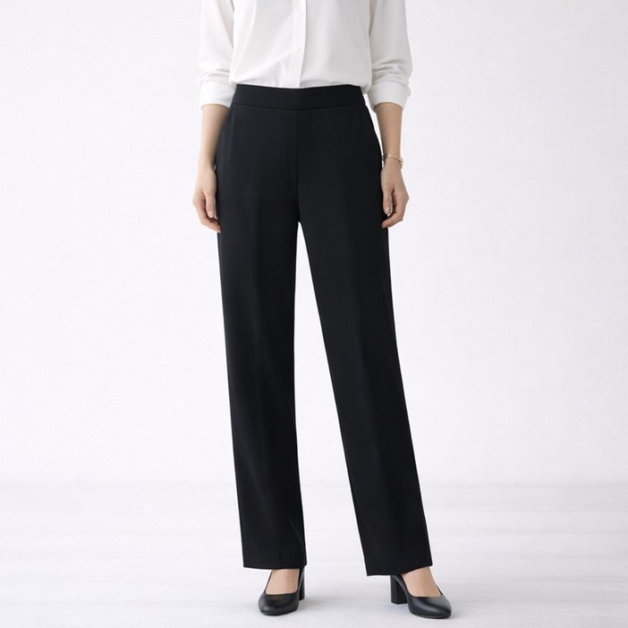 라라온 여성용 롱/숏 기장 2단 스판 데일리 일자 밴딩 슬랙스 26TSP3774