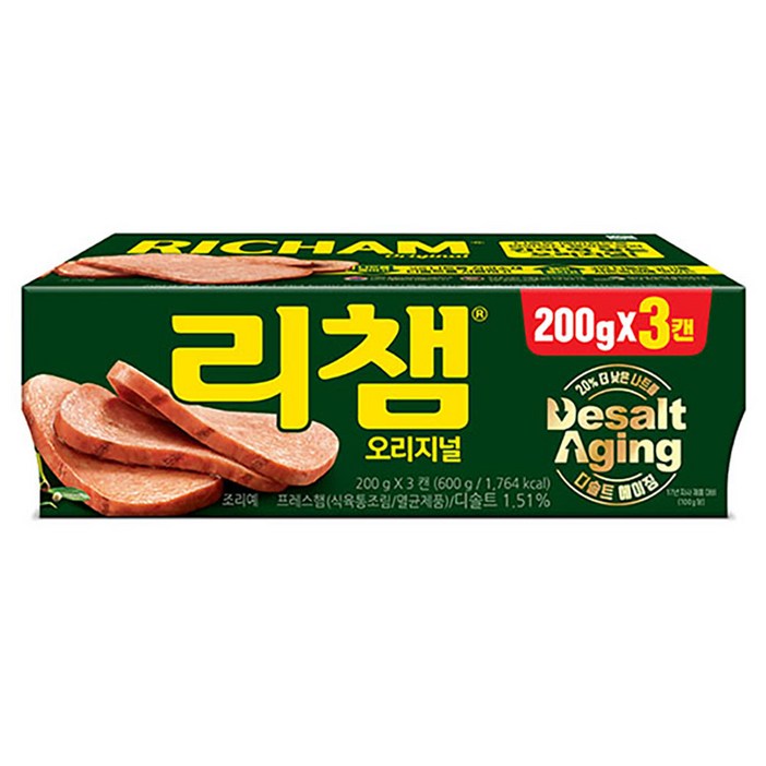 리챔 오리지널 햄통조림, 200g, 3개