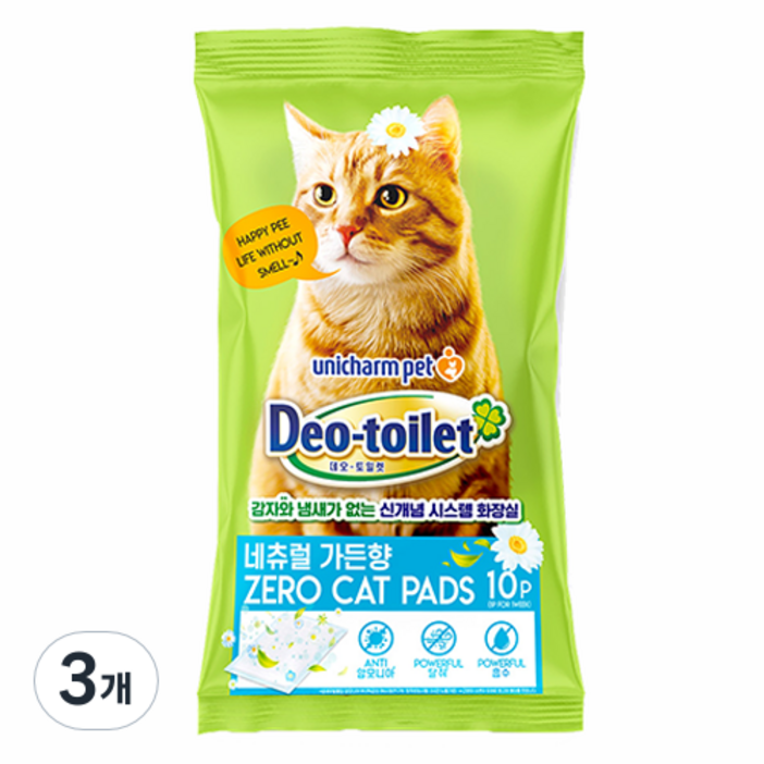 유니참 데오토일렛 감자 & 냄새 Zero 고양이 패드 네추럴가든향 10p