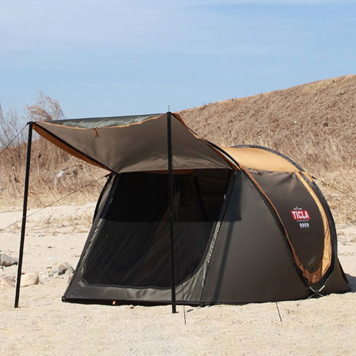 빈슨메시프 원터치텐트 오페라스위트  폴대, 브라운, 5인용