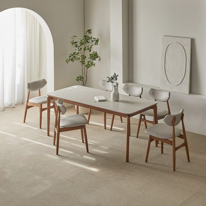 파로마 리샤르B 통세라믹 원목식탁  의자세트 6인 방문설치