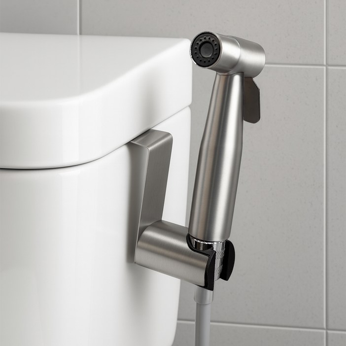 코멧 욕실청소 SUS 스테인리스 스프레이 건  코일 호스 3m 세트, 실버, 1세트