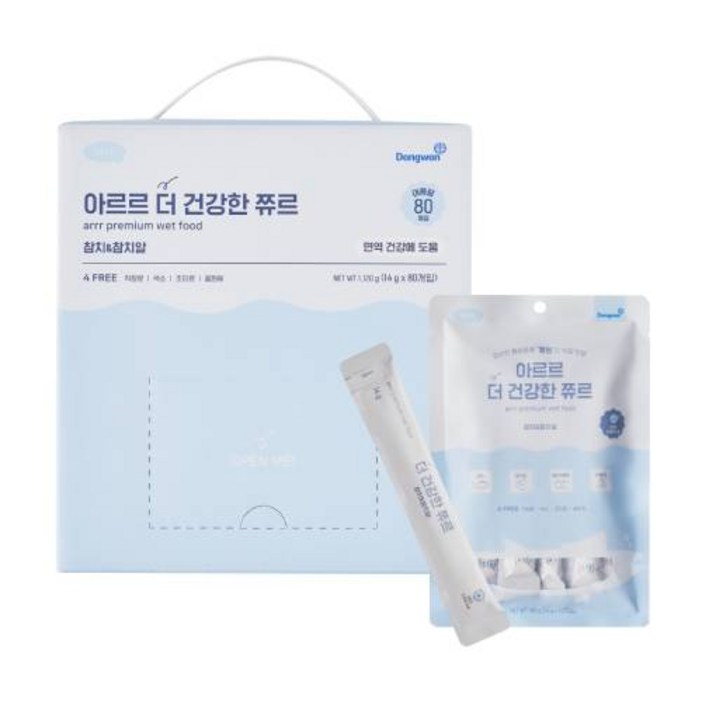 아르르 반려동물 더 건강한 쮸르 간식 80p, 참치&참치알, 1120g, 1개