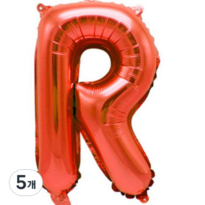 팡파티 레터링 알파벳 풍선 R 40cm, 레드, 5개