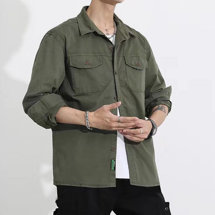 남성용 워싱 면 스판 셔츠 YXCC114 남성용 워싱 면 스판 셔츠 YXCC114