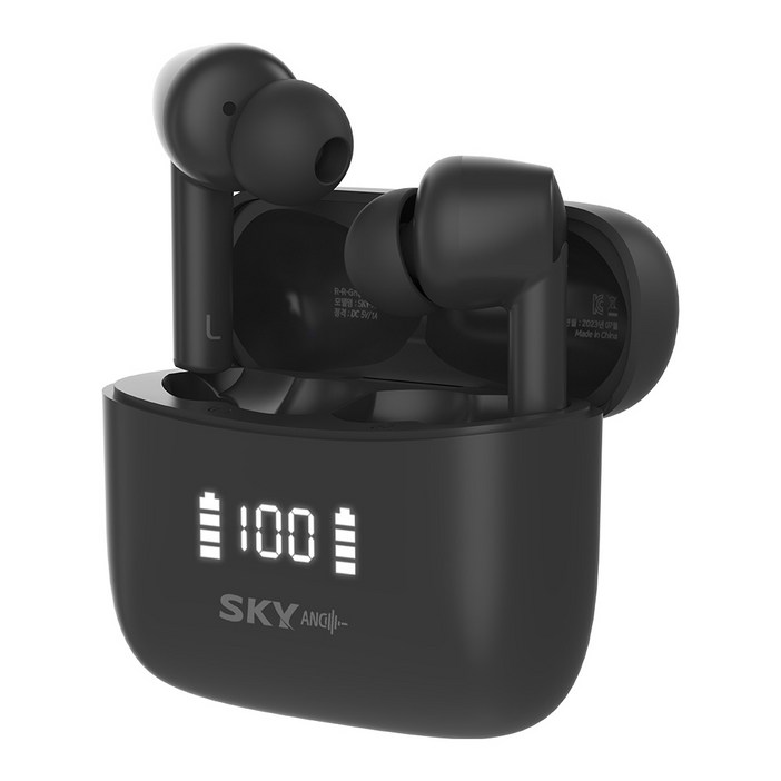 SKY 핏 ANC S3 노이즈캔슬링 TWS 생활방수 블루투스 5.3 무선이어폰, SKY-ANC-S3, 블랙